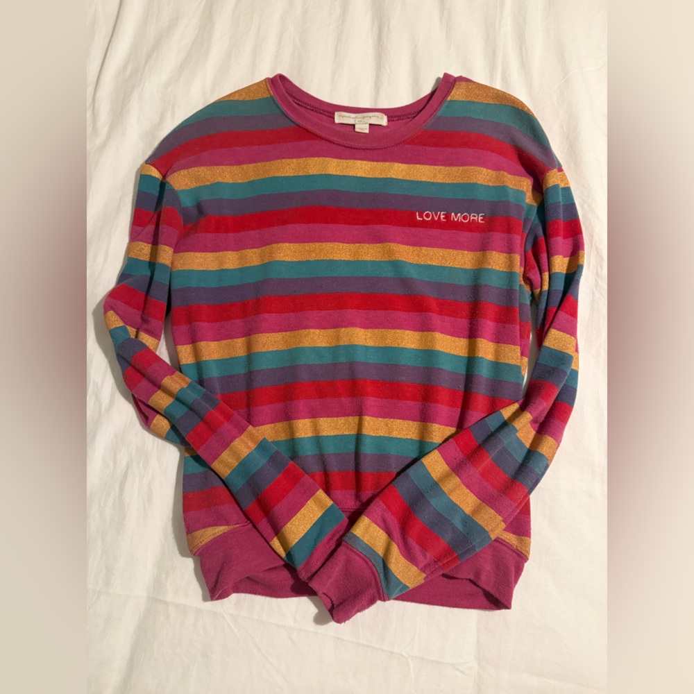 Spiritual Gangster Pink and Red Striped Top